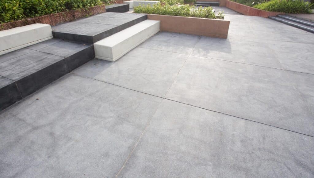 Cement floor in garden